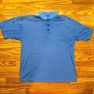 Bolle Golf Men’s Polo Size Medium - Baby blue with navy stripes